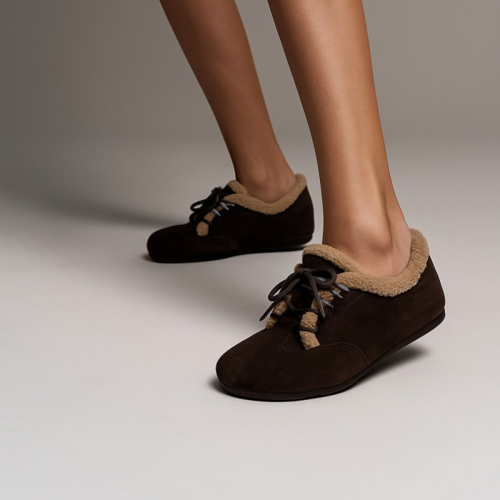 Женские зимние кеды с мехом Anna Lucci 205041 202452 205153 JNM556B khaki 6049