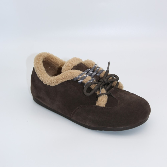 Женские зимние кеды с мехом Anna Lucci 205041 202452 205153 JNM556B khaki 6049