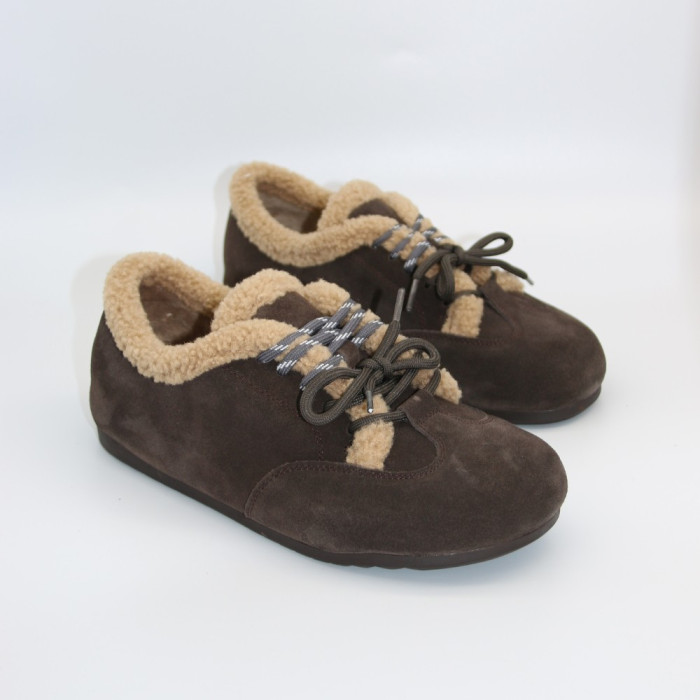 Женские зимние кеды с мехом Anna Lucci 205041 202452 205153 JNM556B khaki 6049