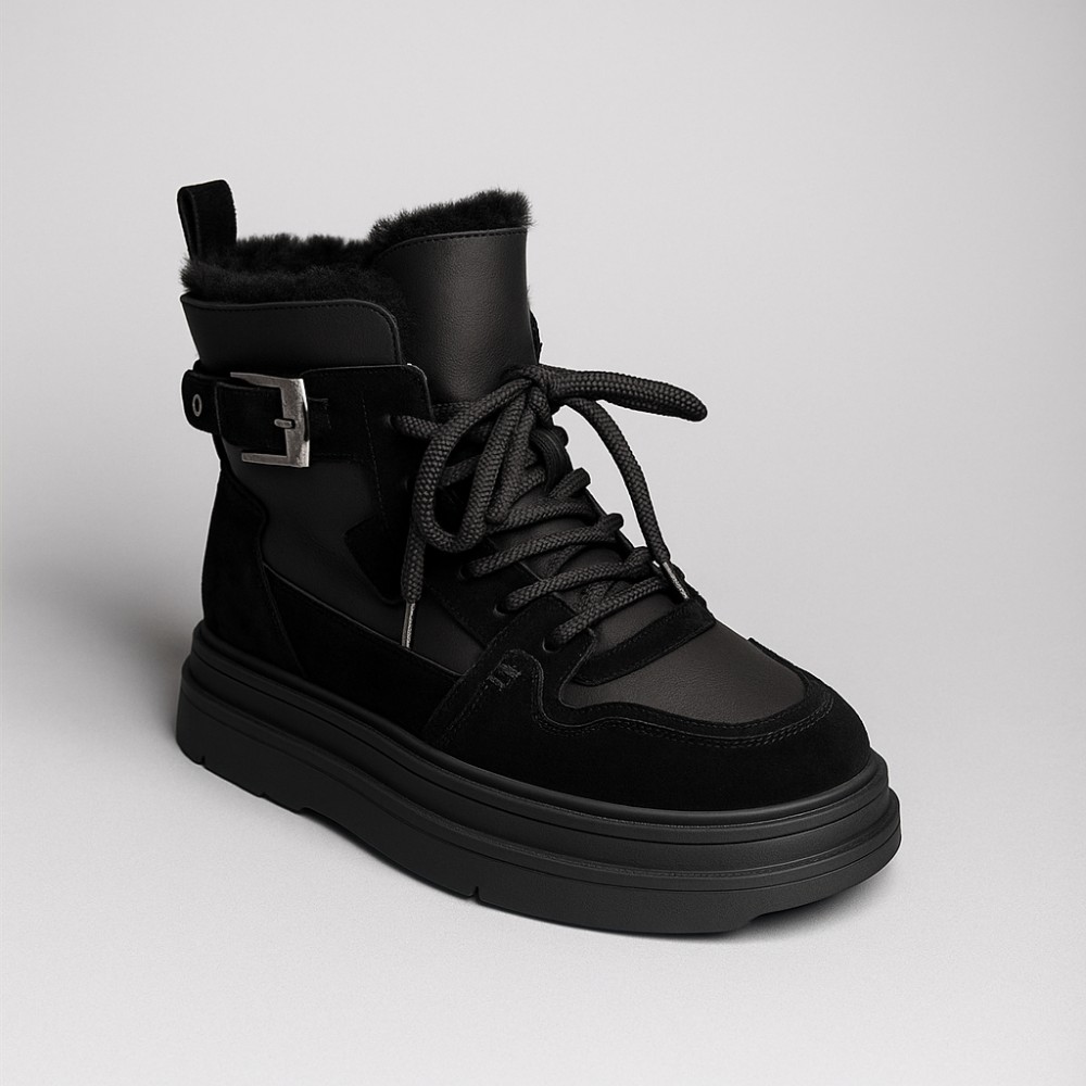 Жіночі зимові черевики Allsy Lonza 204424, 269008-1 black 6050 з вовняним утеплювачем