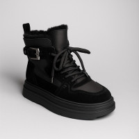 Жіночі черевики Allsy Lonza 204424, 202686 269008-1 black 6050 чорні з утепленням з натуральної вовни