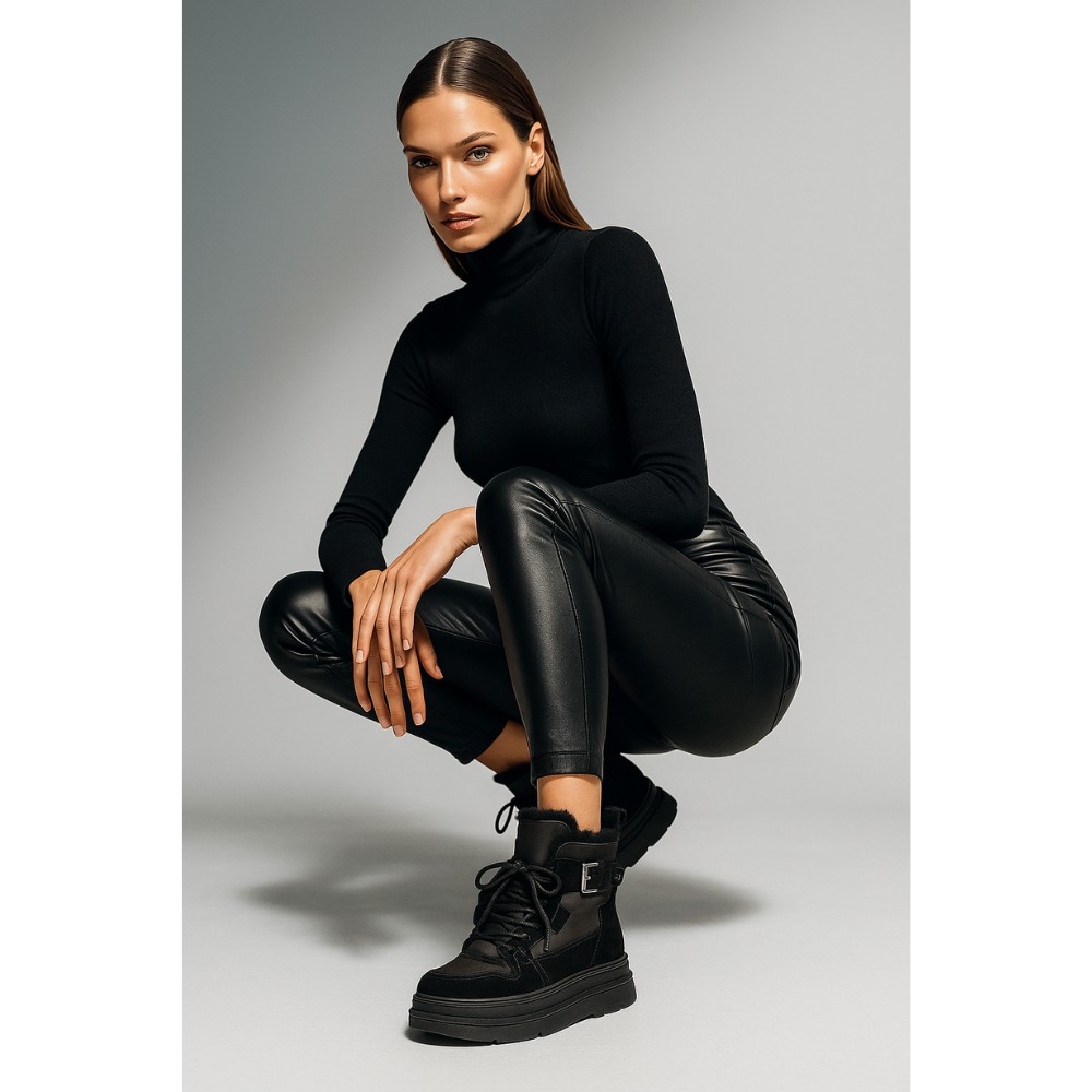 Жіночі зимові черевики Allsy Lonza 204424, 269008-1 black 6050 з вовняним утеплювачем