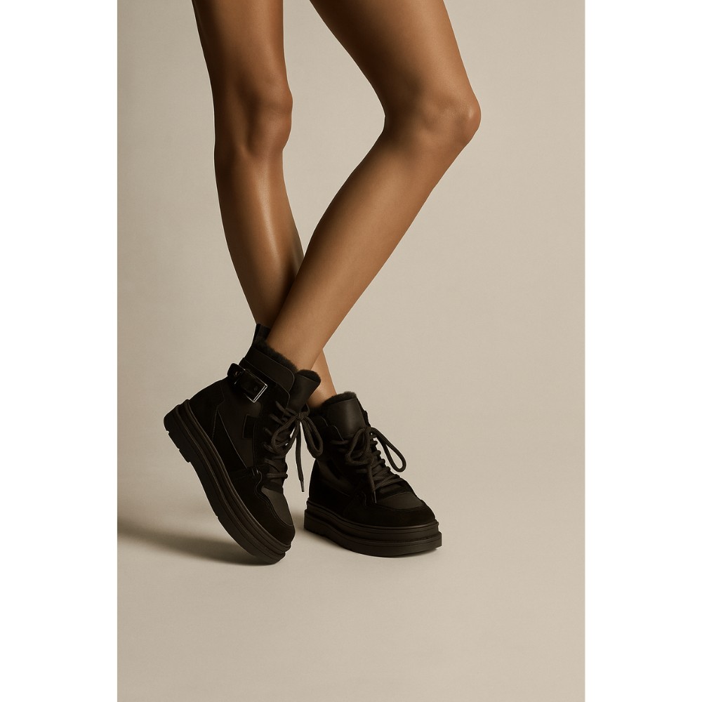 Жіночі зимові черевики Allsy Lonza 204424, 269008-1 black 6050 з вовняним утеплювачем