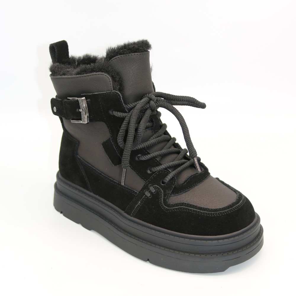Жіночі зимові черевики Allsy Lonza 204424, 269008-1 black 6050 з вовняним утеплювачем