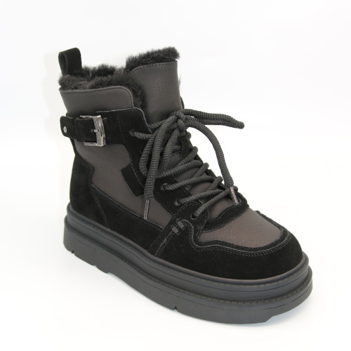 Women's winter boots Allsy Lonza 204424, 202686 204902 269008-1 black 6050 black with natural wool insulation Women's winter boots Allsy Lonza 204424, 202686 204902 269008-1 black 6050 black with natural wool insulation
