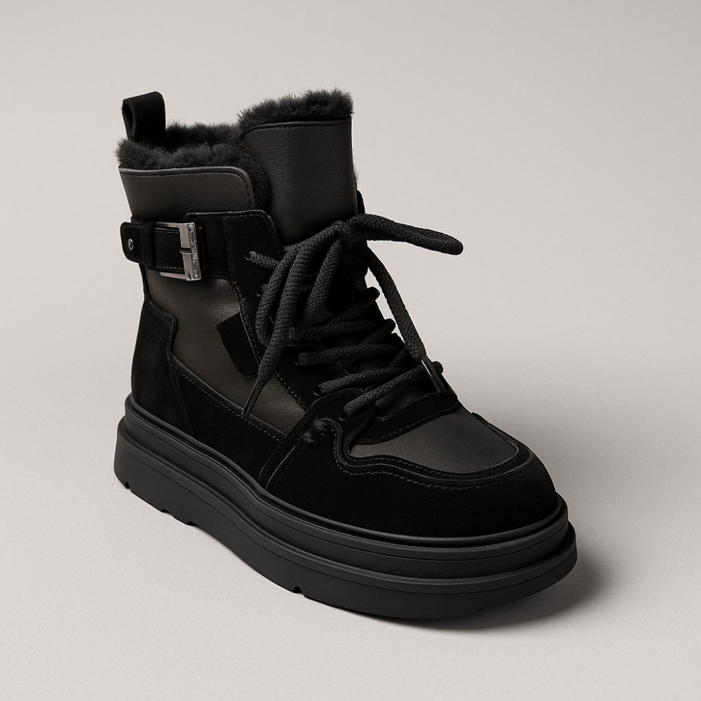 Жіночі зимові черевики Allsy Lonza 204424, 269008-1 black 6050 з вовняним утеплювачем