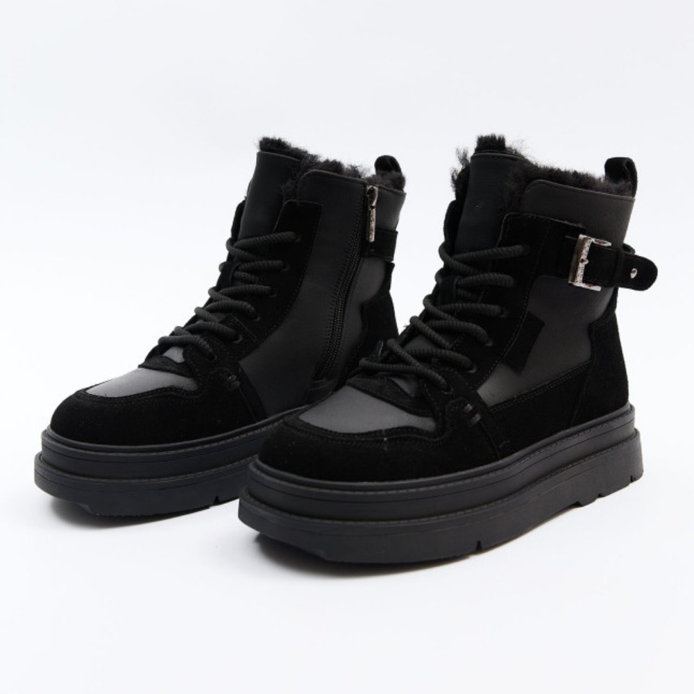 Жіночі зимові черевики Allsy Lonza 204424, 204902 269008-1 black 6050 з вовняним утеплювачем