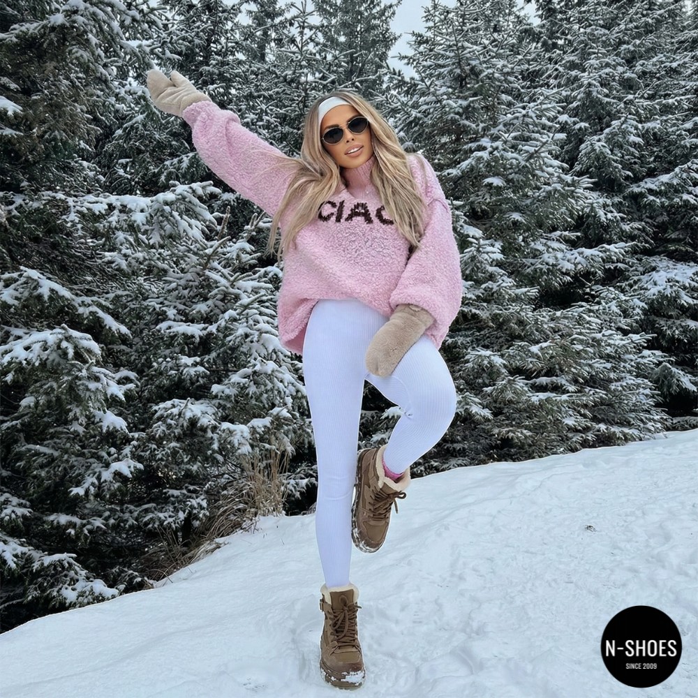 Зимние ботинки Allsy Lonza 204903 204720 202687 269008-3 бежевые на шерсти