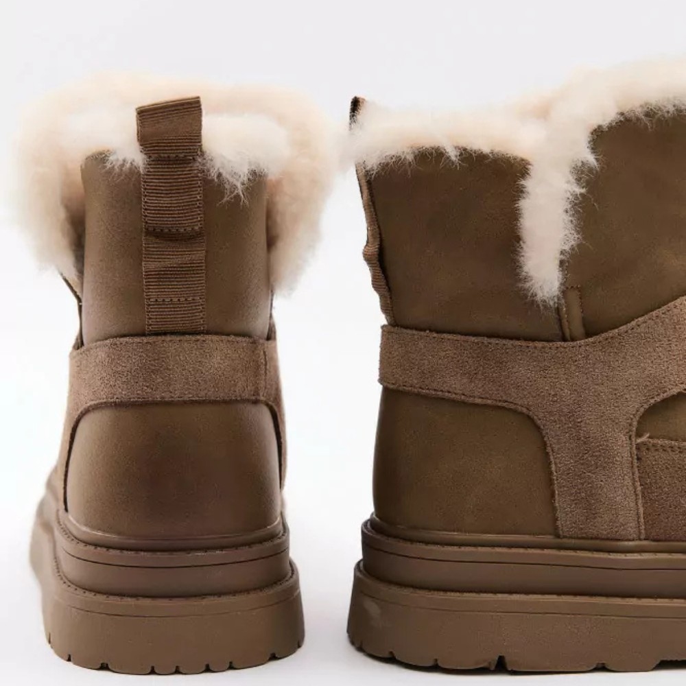Жіночі зимові черевики Allsy Lonza 204720 202687 269008-3 khaki 6051 - бежеві, вовняний утеплювач
