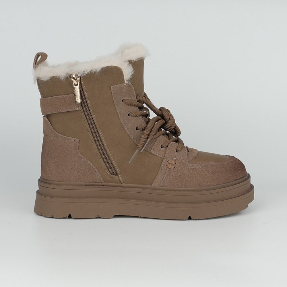 Женские зимние ботинки Allsy Lonza 204903 204720 202687 269008-3 khaki 6051 — бежевые, шерстяной утеплитель
