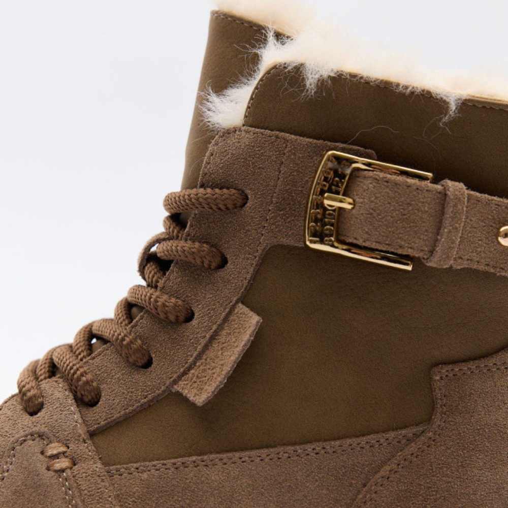 Женские зимние ботинки Allsy Lonza 204903 204720 202687 269008-3 khaki 6051 — бежевые, шерстяной утеплитель