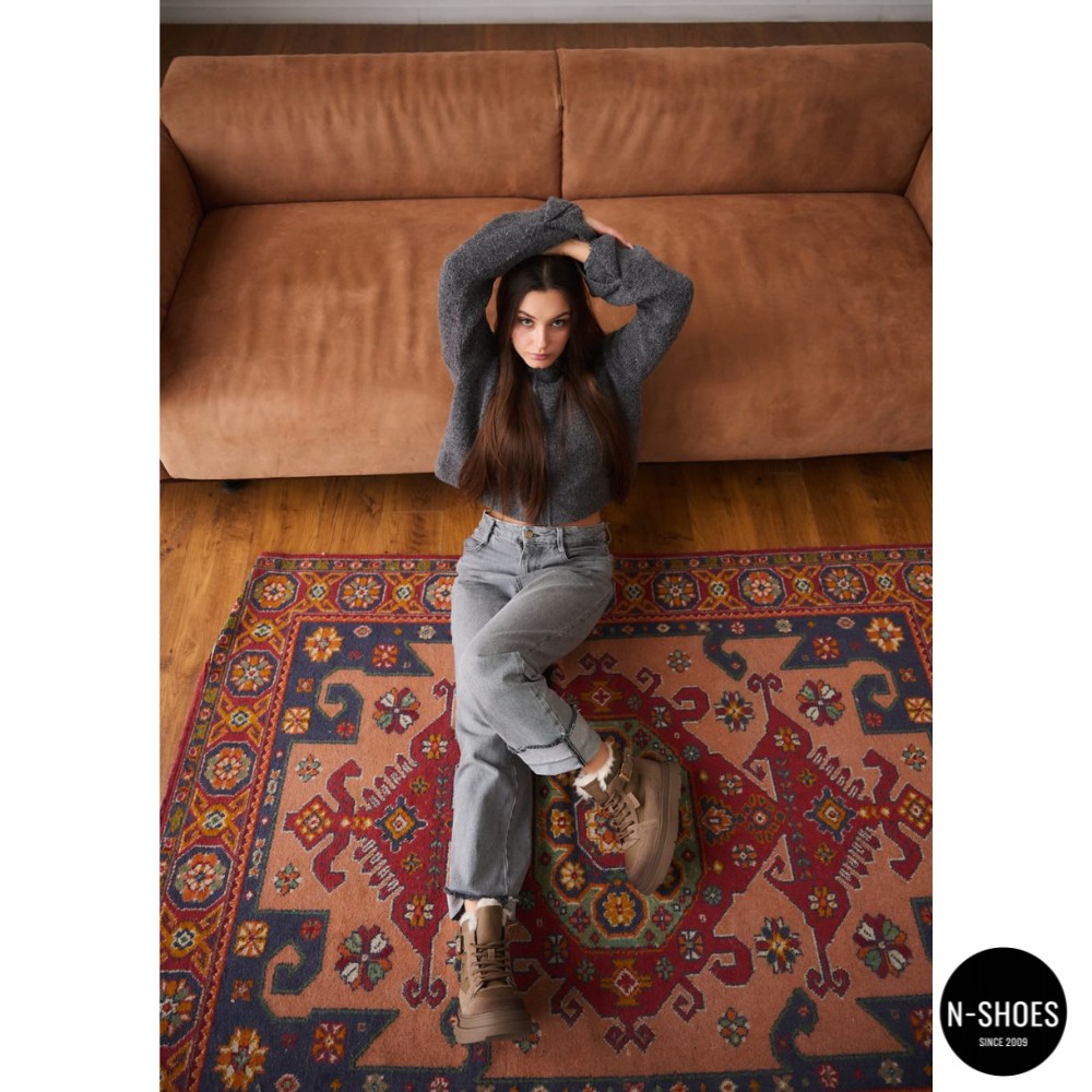 Зимние ботинки Allsy Lonza 204903 204720 202687 269008-3 бежевые на шерсти