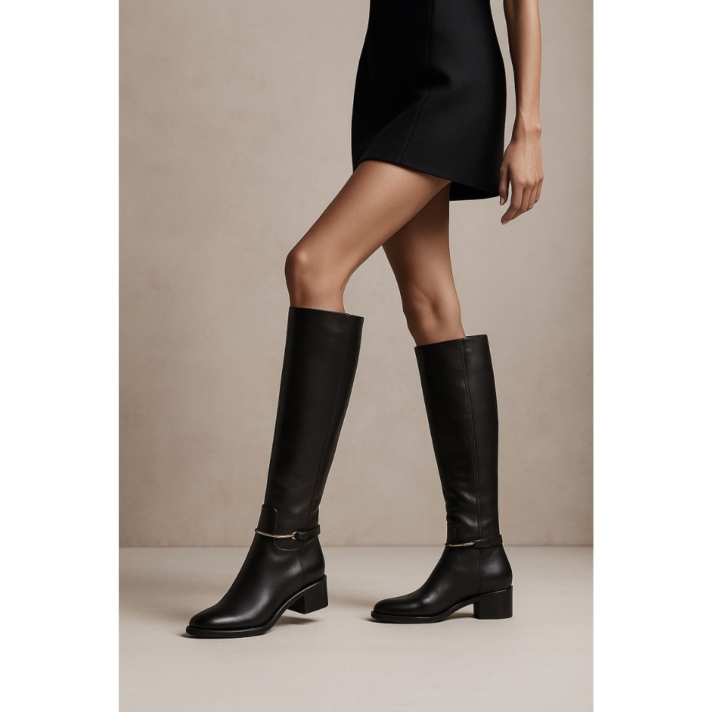 Жіночі чорні чоботи SIMEN 8038A SUWAN 6052 - еврозима