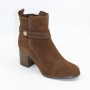 Rylko women’s brown suede boots with stable heel G7VL4 6TJF 6058