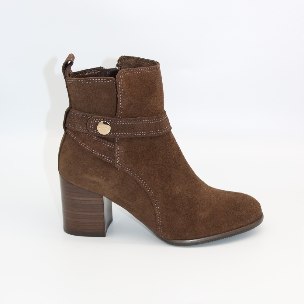 Rylko women’s brown suede boots with stable heel G7VL4 6TJF 6058
