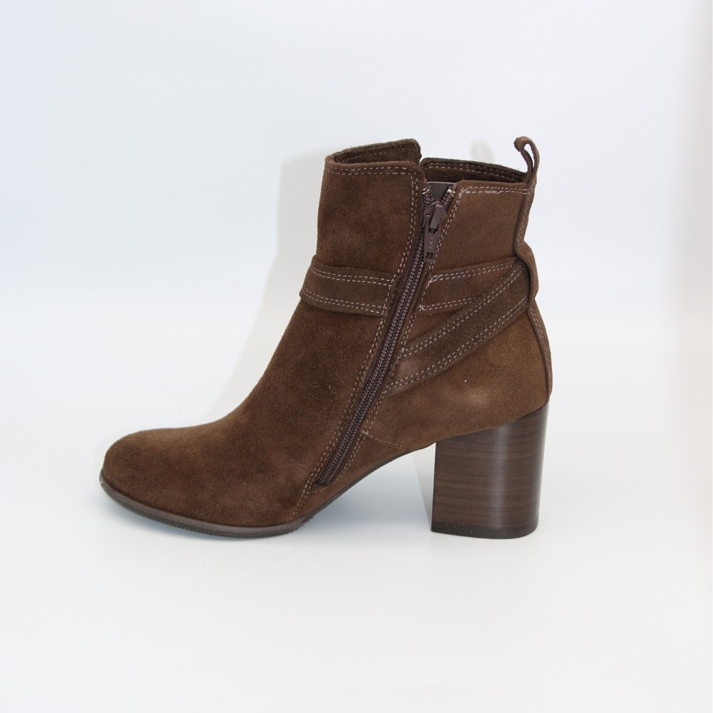 Rylko women’s brown suede boots with stable heel G7VL4 6TJF 6058