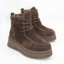 Жіночі зимові черевики Allsy Lonza, коричневі BROWN 6060 - натуральна шкіра та хутро