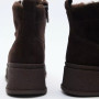 Жіночі зимові черевики Allsy Lonza, коричневі BROWN 6060 - натуральна шкіра та хутро