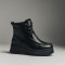 Жіночі зимові чорні черевики на танкетці Allsy Lonza 203545 C54787-528 BLACK 6061 з натуральної шкіри та хутра