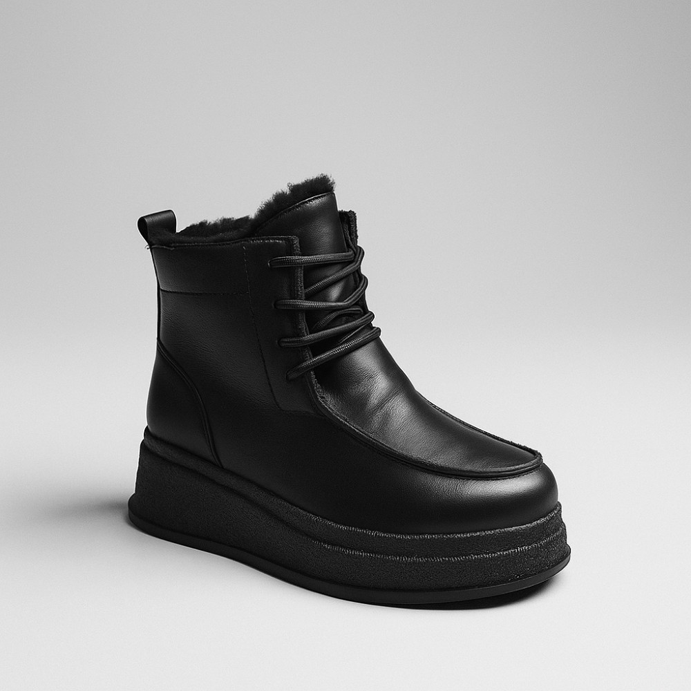 Жіночі зимові ботинки на танкетці Allsy Lonza 203545 C54787-528 BLACK 6061