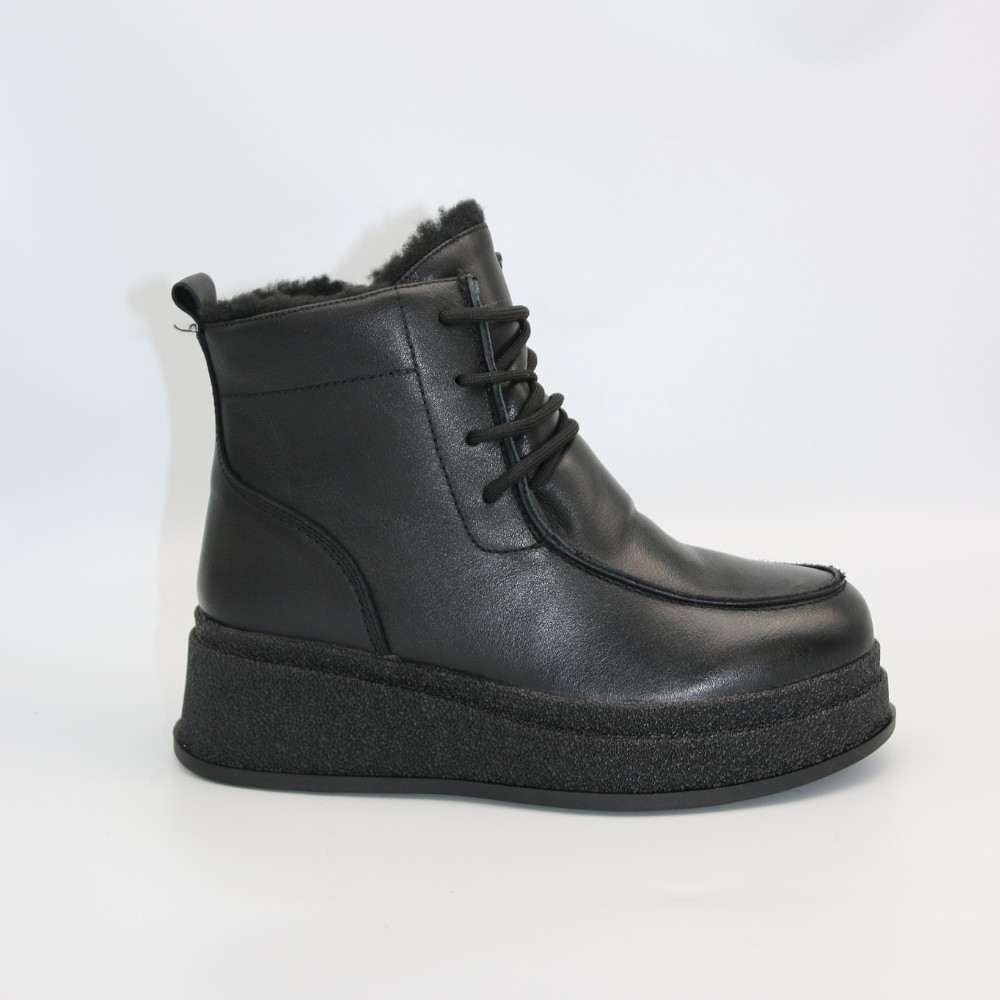 Жіночі зимові ботинки на танкетці Allsy Lonza 203545 C54787-528 BLACK 6061
