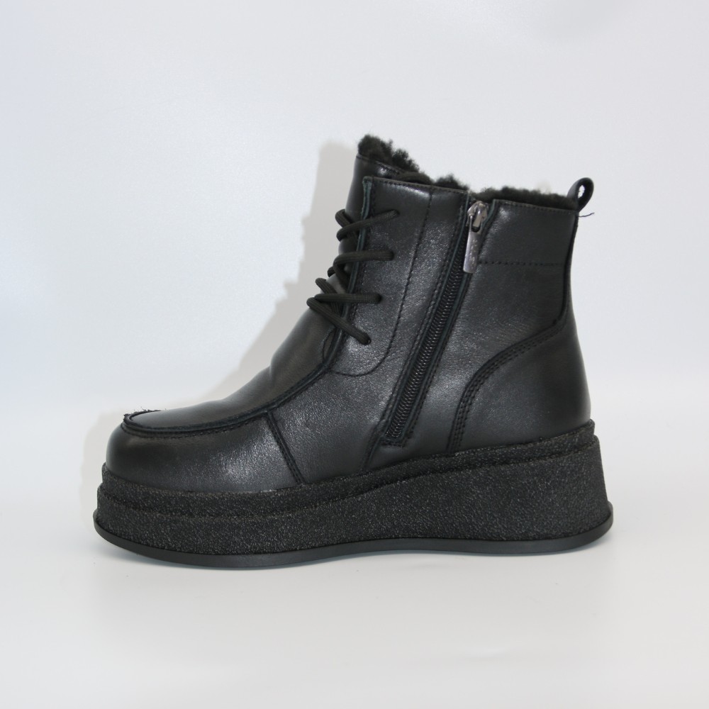 Жіночі зимові ботинки на танкетці Allsy Lonza 203545 C54787-528 BLACK 6061
