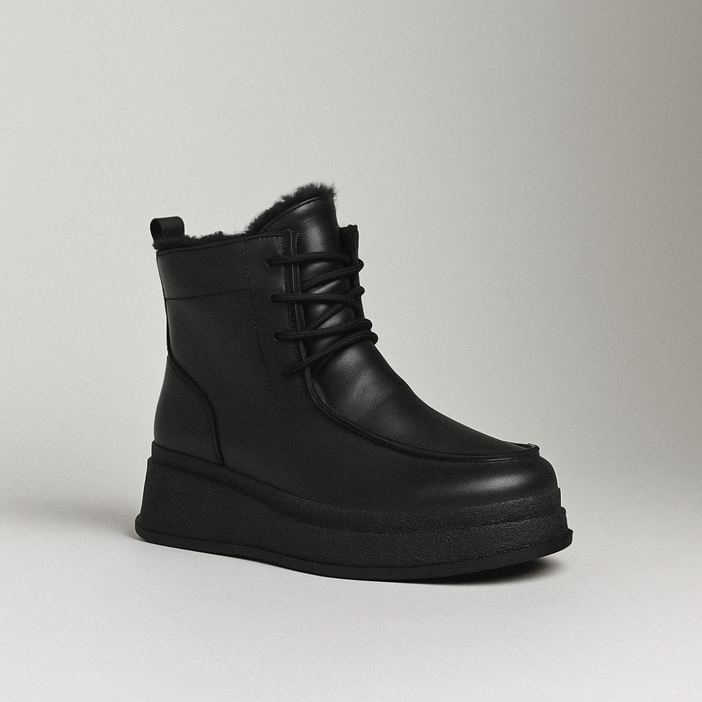 Жіночі зимові ботинки на танкетці Allsy Lonza 203545 C54787-528 BLACK 6061