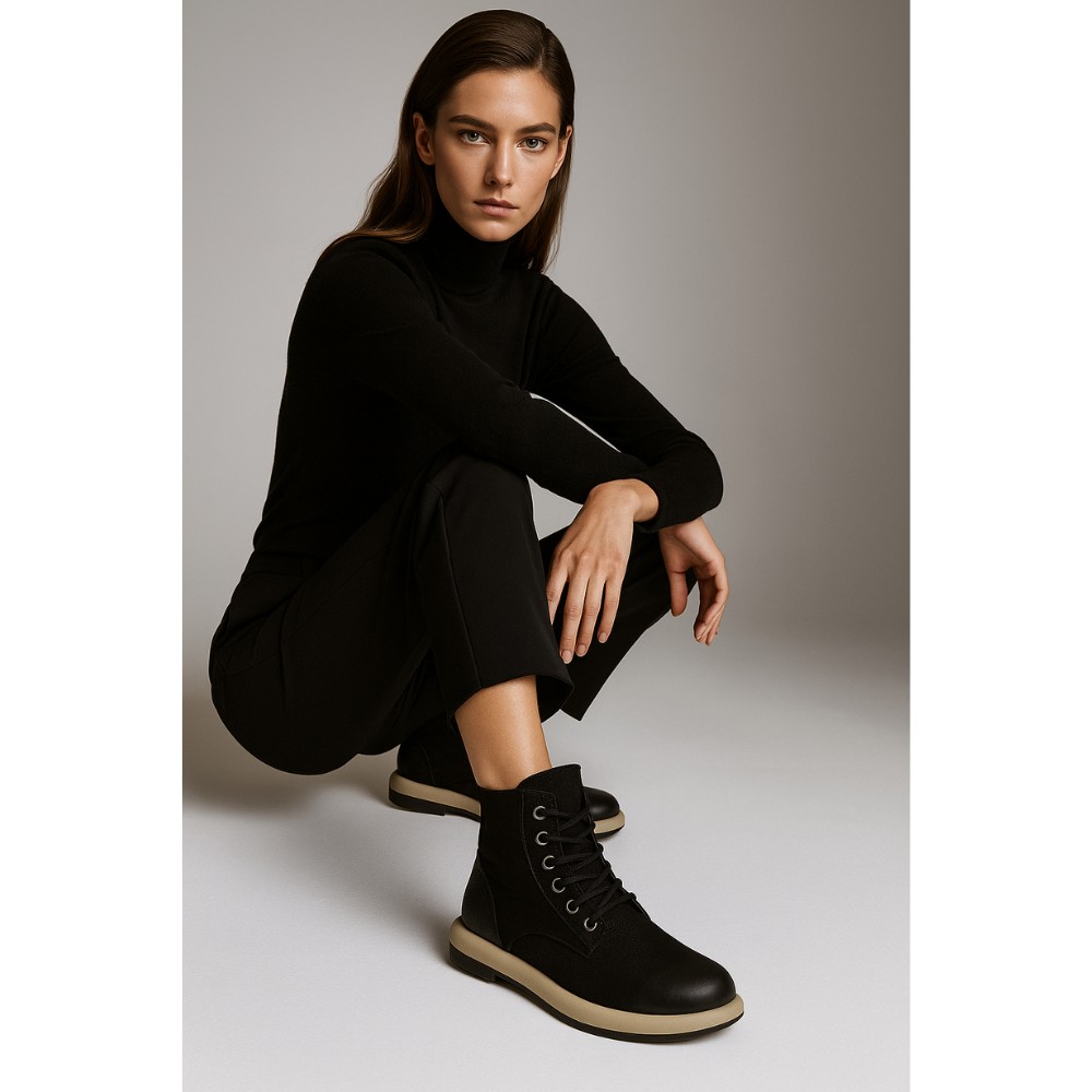 Жіночі зимові черевики Allsy Lonza 203188 ZM25Z53R001-1 6062 - чорний нубук, тепле хутро, комфорт