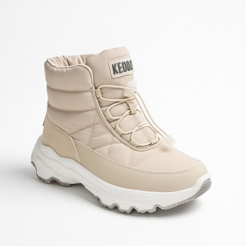 Жіночі зимові дутики-черевики KEDDO 448188-04-02e Milk 6065 молочні водостійкий нейлоновий верх та утеплення з хутра від британського бренду