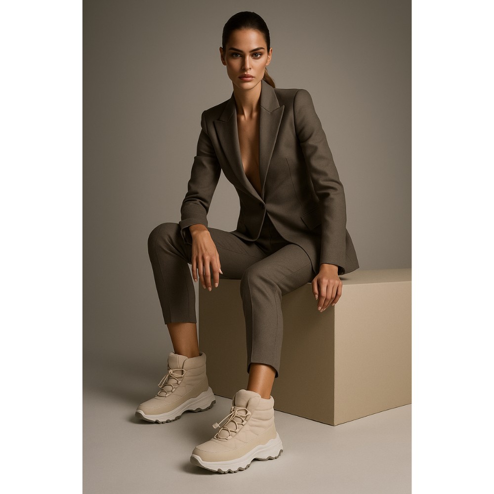 Жіночі зимові дутики KEDDO 448188-04-02e Milk 6065 з нейлону та хутра