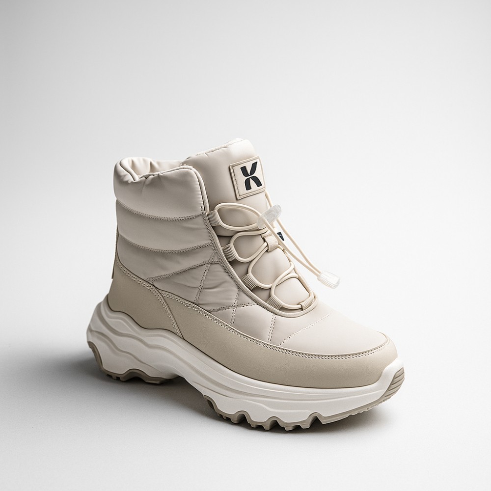 Жіночі зимові дутики KEDDO 448188-04-02e Milk 6065 з нейлону та хутра