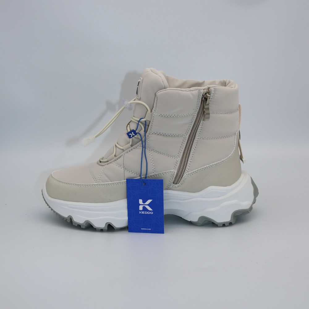 Жіночі зимові дутики KEDDO 448188-04-02e Milk 6065 з нейлону та хутра