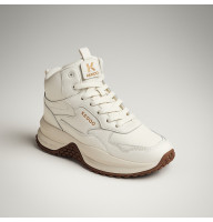 Жіночі зимові кросівки KEDDO 448178-09-03 Milk 6066 молочного кольору, з натуральної шкіри та вовни від британського бренду