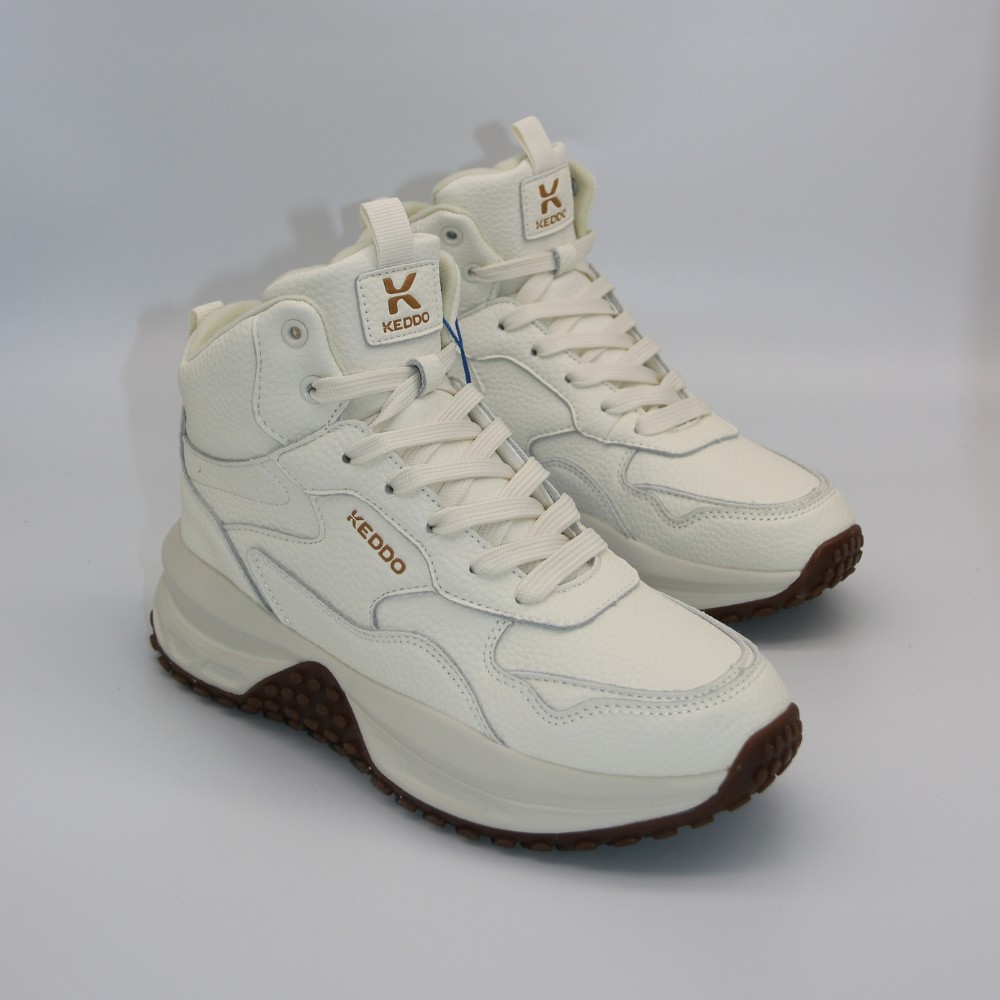 Жіночі зимові кросівки KEDDO 448178-09-03 Milk 6066 з натуральної шкіри та вовни