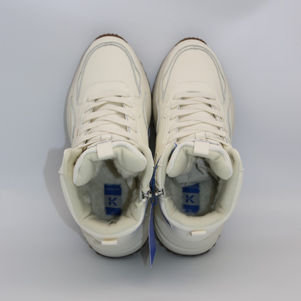 Жіночі зимові кросівки KEDDO 448178-09-03 Milk 6066 з натуральної шкіри та вовни