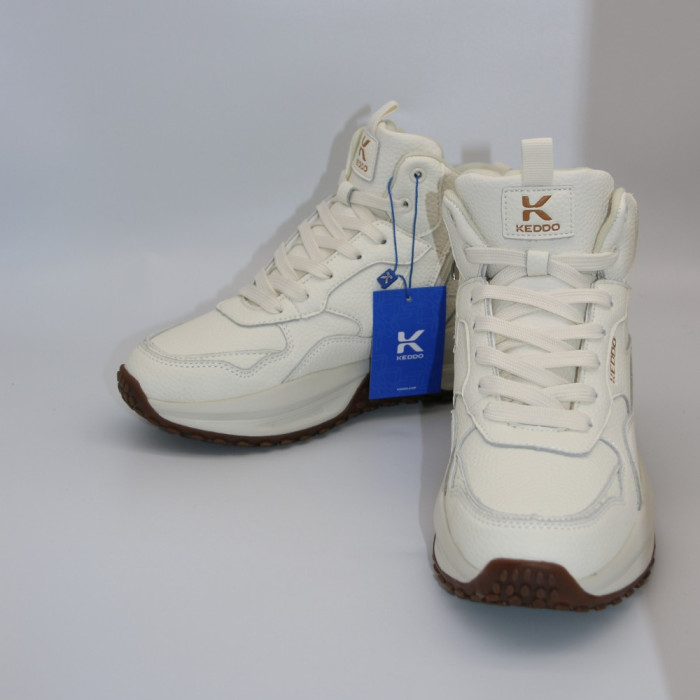 Женские кожаные кроссовки KEDDO 448178-09-03 6066 на натуральной шерсти