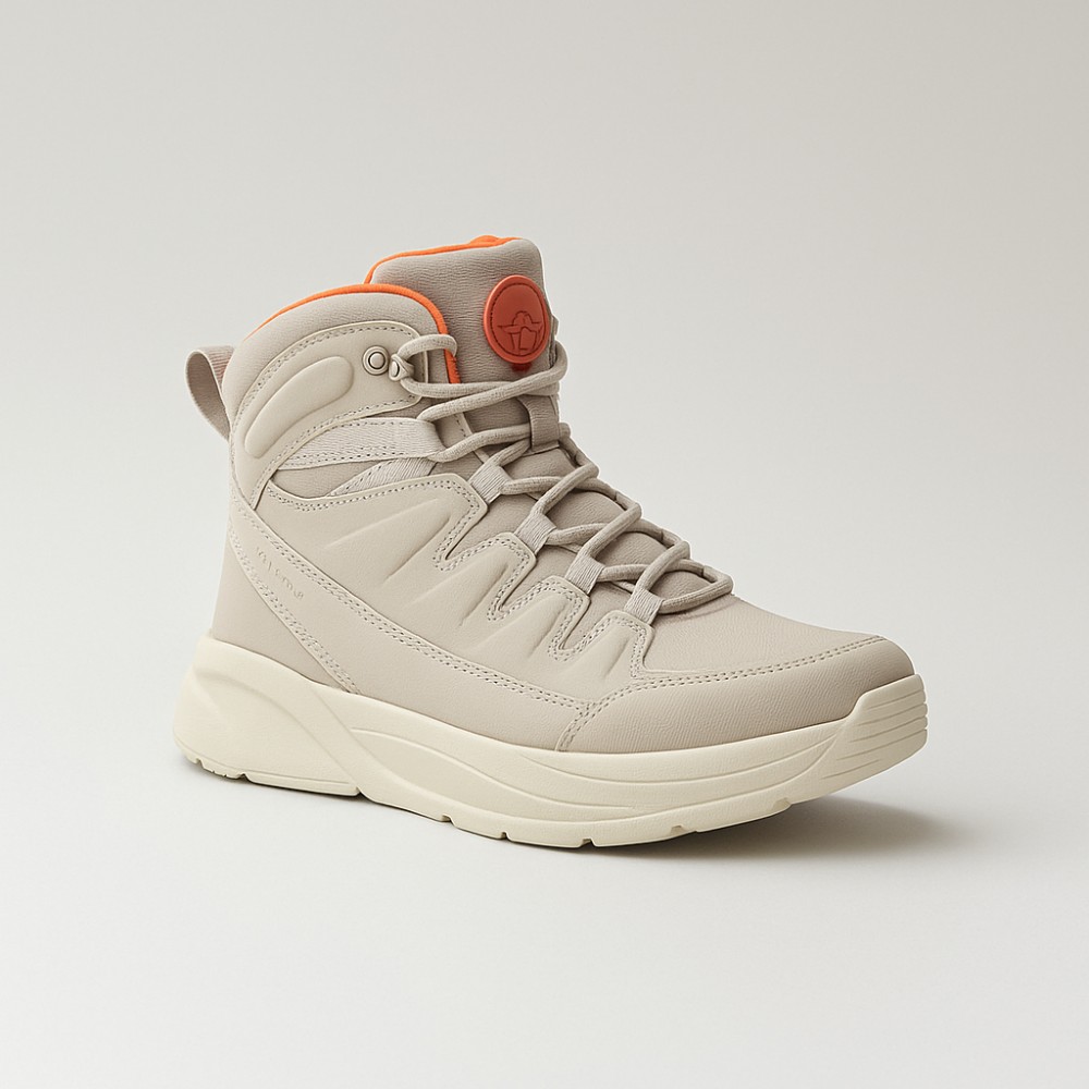 Women’s grey boots GRUNBERG 148575-28-03-6067 in faux leather and textile with Thermo-save Termotex GTH-D insulation