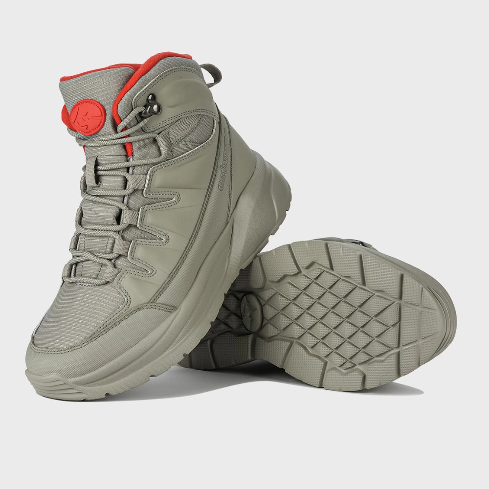 Women’s grey boots GRUNBERG 148575-28-03-6067 in faux leather and textile with Thermo-save Termotex GTH-D insulation