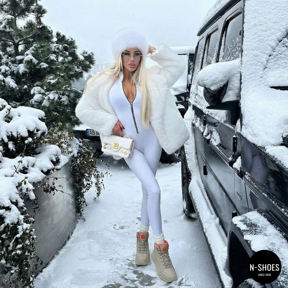 Grey Leather Women's Boots GRUNBERG 148575-28-03-6067 with Gore-Tex