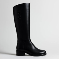 Women's winter black boots with a low heel Romax Comfort 8085E-6068 leather, Euro winter