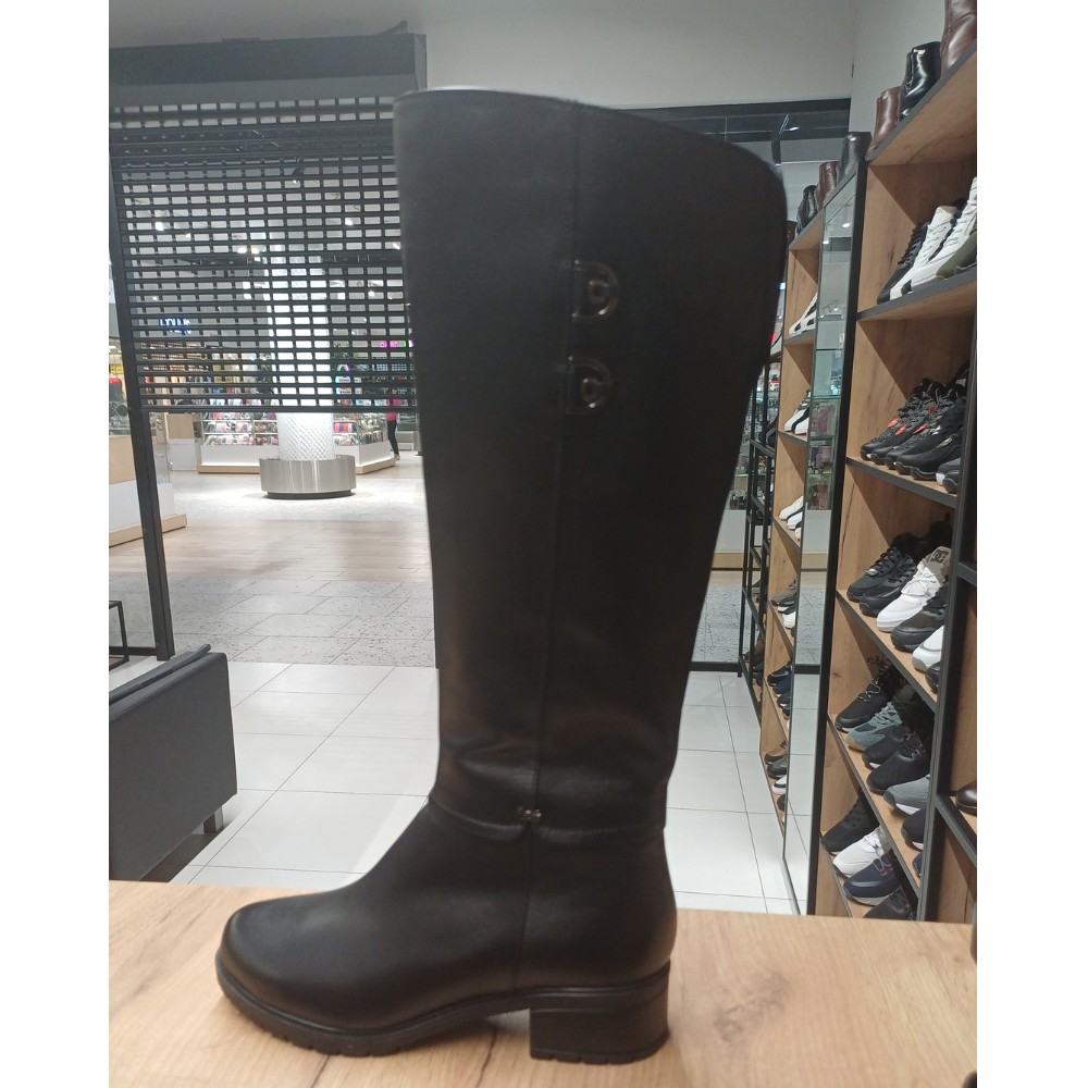 Женские зимние сапоги Romax Comfort 8085E-6068 - кожа, чёрные, невысокий каблук, еврозима