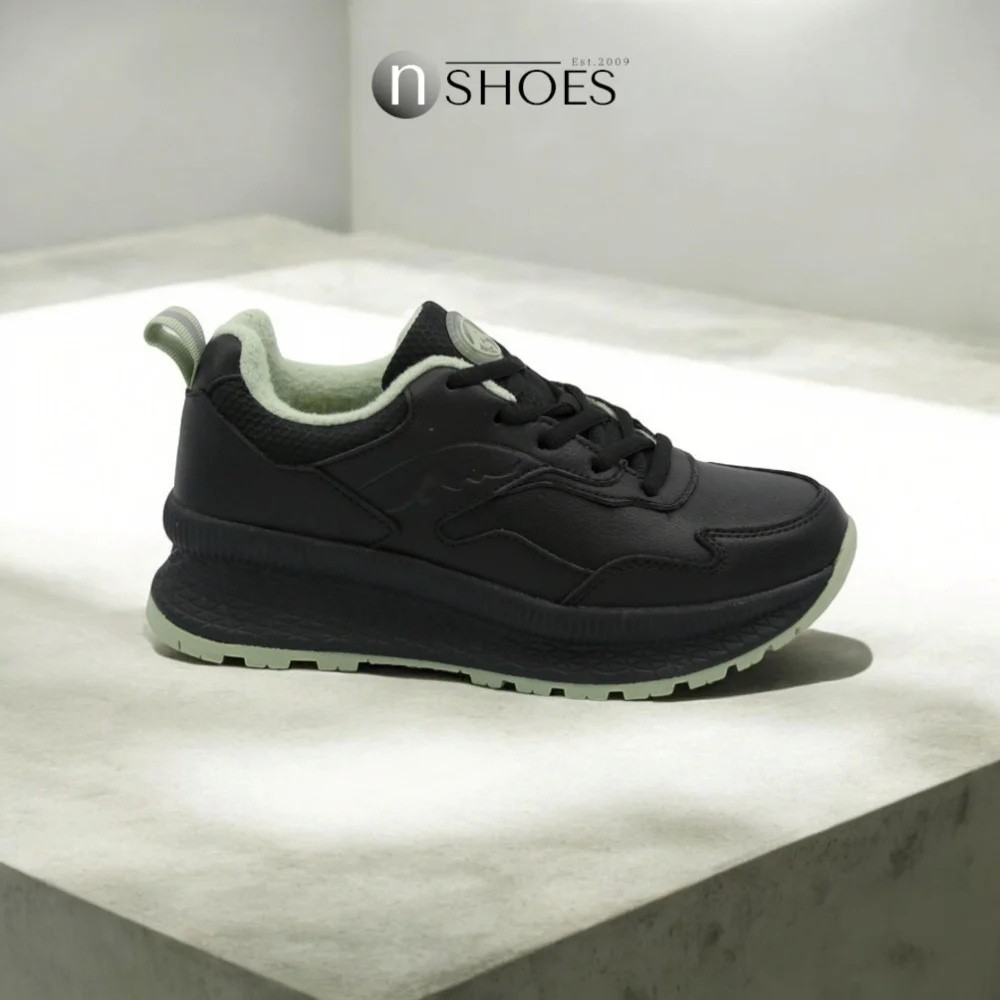 Women’s black leather sneakers Grunberg 148568/26-03 6076 with Thermotex insulation