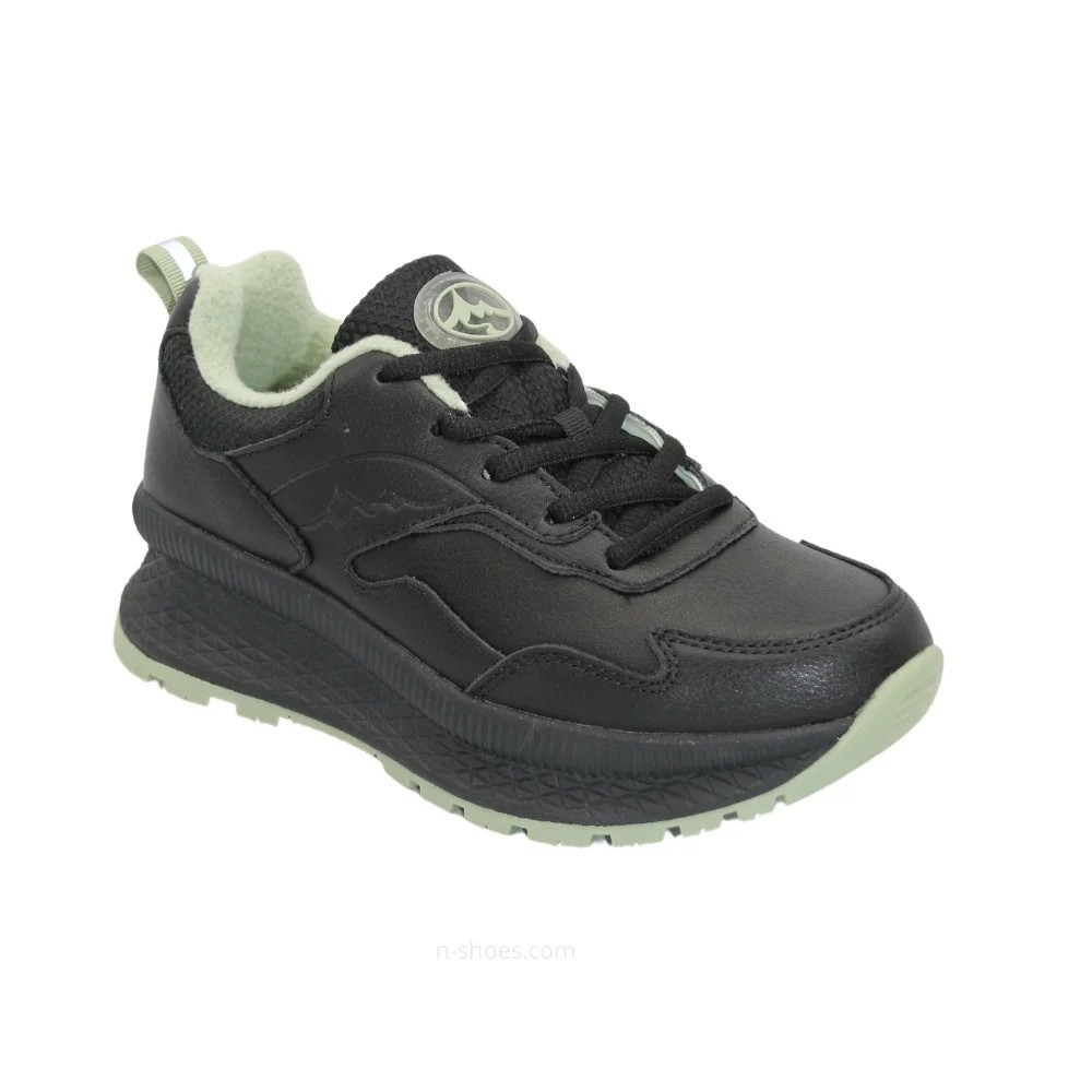 Women’s black leather sneakers Grunberg 148568/26-03 6076 with Thermotex insulation