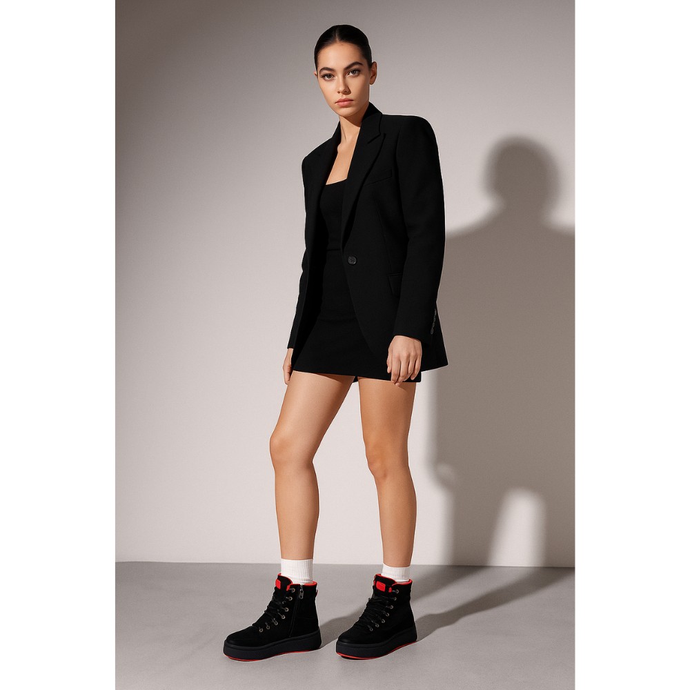 Женские зимние ботинки Grunberg 148569-09-01 6087 чёрные из натуральной кожи с шерстью