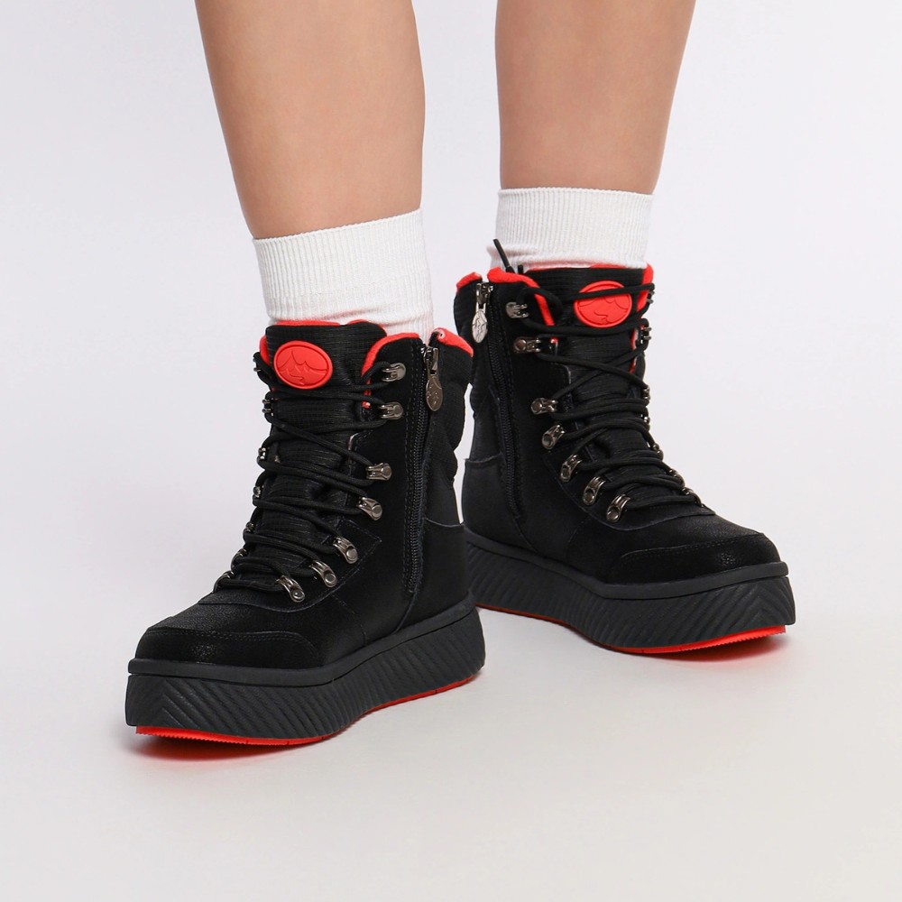 Женские зимние ботинки Grunberg 148569-09-01 6087 чёрные из натуральной кожи с шерстью