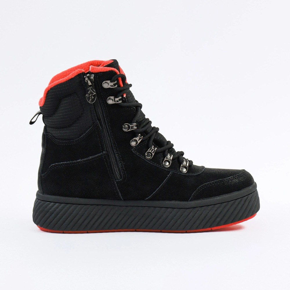 Женские зимние ботинки Grunberg 148569-09-01 6087 чёрные из натуральной кожи с шерстью