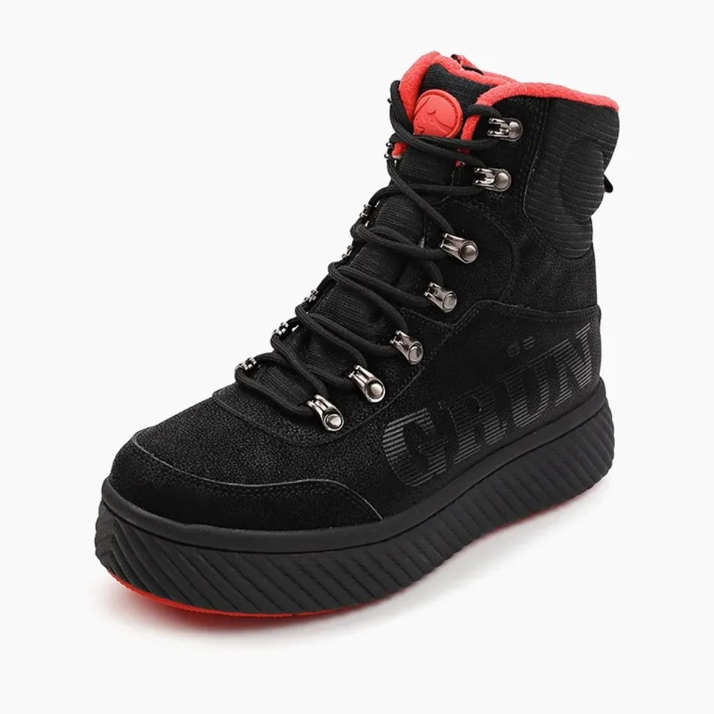 Женские зимние ботинки Grunberg 148569-09-01 6087 чёрные из натуральной кожи с шерстью