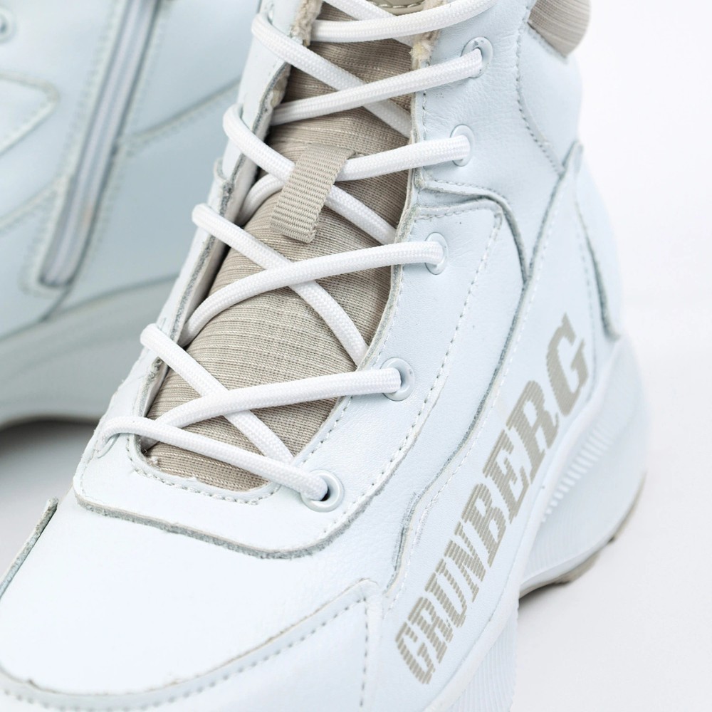 Жіночі зимові білі черевики Grunberg 148577-20-02 6088 - натуральна шкіра, вовняний утеплювач