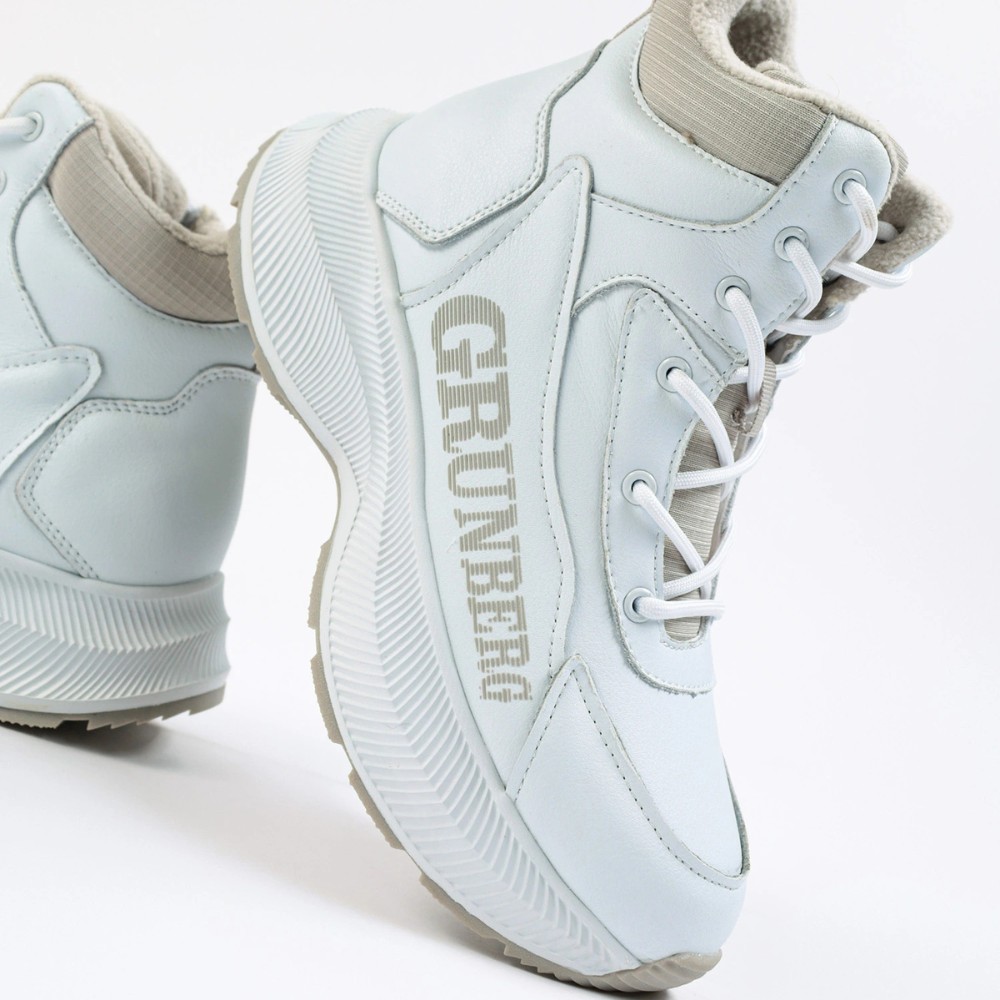 Жіночі зимові білі черевики Grunberg 148577-20-02 6088 - натуральна шкіра, вовняний утеплювач