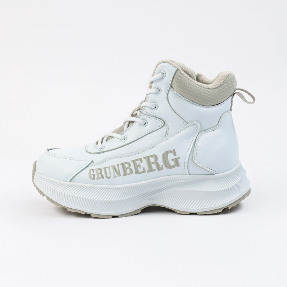 Жіночі зимові білі черевики Grunberg 148577-20-02 6088 - натуральна шкіра, вовняний утеплювач